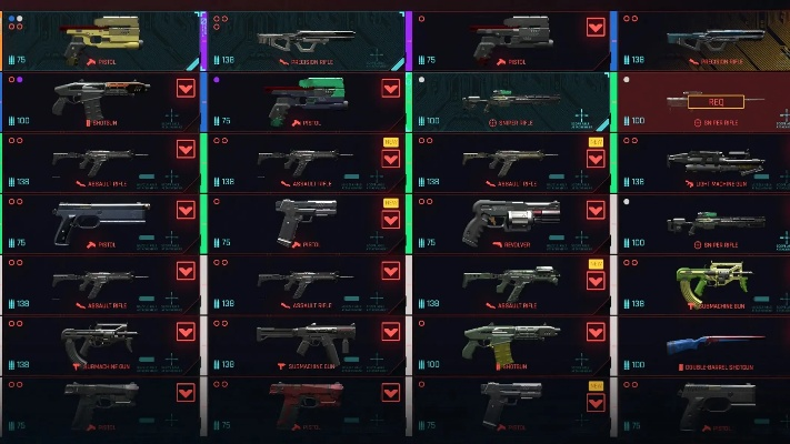 《赛博朋克2077》1.6版武器盘点：红黑榜大揭秘！