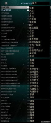 《NBA 2K9》X360版独家翻译表曝光！必看攻略！