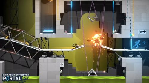 《桥梁构造者：传送门》惊险演示：穿墙逃生大挑战！