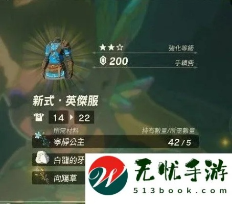 《塞尔达传说：泪之王国》全服装升级必备材料盘点