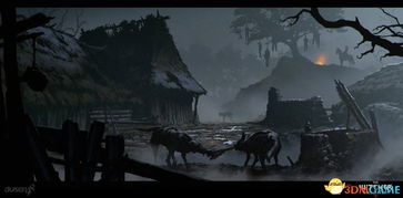 水墨狂放《巫师3》白狼秒变仁王，水墨新境再现传奇风采