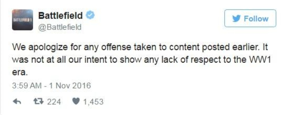 官方道歉加码，战地1删推风波引发玩家热议