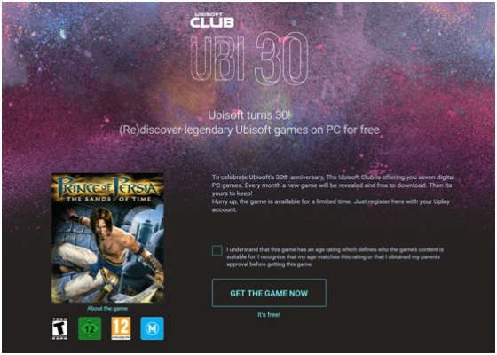 育碧30周年庆，每月免费领爆款，惊喜不断！