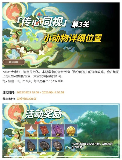 《原神》传心同视第三日：神秘动物分布全揭秘