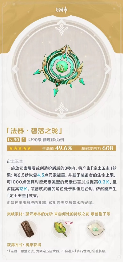 碧落之珑武器突破解析：3.6版本白术专属材料攻略全揭秘