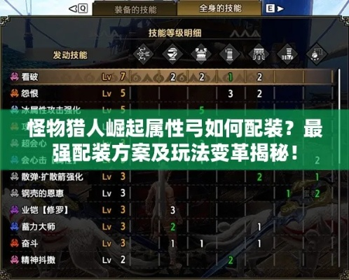 《怪物猎人XX》顶级弓面板解析：最强配装攻略揭秘