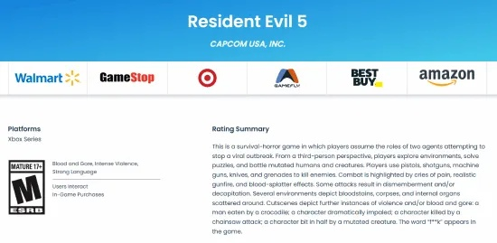 生化危机5ESRB分级通过！新平台来袭,还不快来?