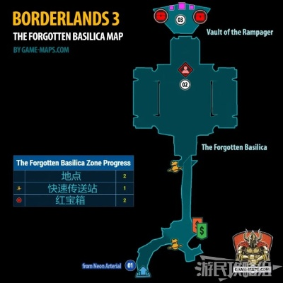 《无主之地3》全地图宝藏攻略：伊瑞德文字、红宝箱与战友挑战位置详图