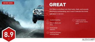 IGN 8.9分！尘埃拉力赛绝赞画面、音效与手感解析