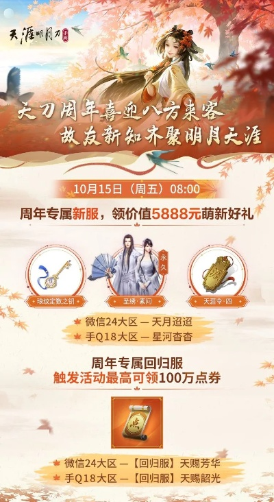 今日开启周年庆典，专属回归服携海量福利重磅来袭